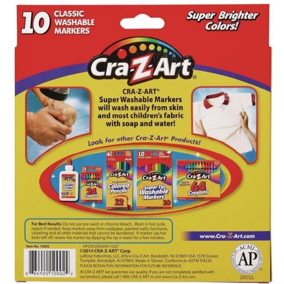 3 Packs Cra-Z-Art Washable Markers 10 Count Each – Multicolor Broad Tip - Picture 2 of 4